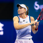 Elena Rybakina of Kazakhstan in action against Alina Charaeva of Armenia in the second round on Day 4 of the China Open at National Tennis Center on October 03, 2026 in Beijing, China.
