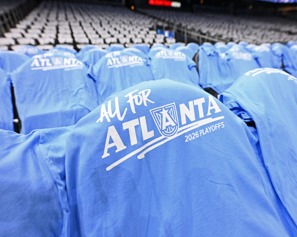 Atlanta Dream lay out t-shirts before the game against the New York Liberty during Semi-Finals Game 2.