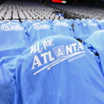 Atlanta Dream lay out t-shirts before the game against the New York Liberty during Semi-Finals Game 2.