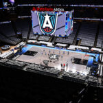 A view of the arena before the game between Golden State Valkyries and Atlanta Dream on October 24, 2026 at State Farm Arena in Atlanta, Georgia.
