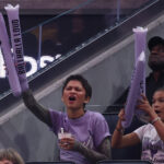 Zendaya attends game five of the 2026 WNBA Finals between the Golden State Valkyries and the Atlanta Dream at Chase Center.