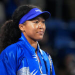 Naomi Osaka of Japan looks on during her round of 32 singles match against Jasmine Paolini of Italy on day two of Toray Pan Pacific Open at Ariake Tennis Forest Park.