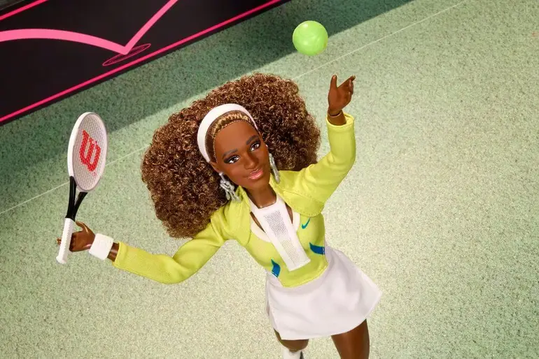Barbie doll inspired by tennis legend Serena Williams dressed in her 2005 Australian Open outfit.