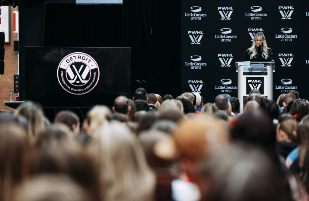PWHL Detroit holds a press conference announcing the expansion club.